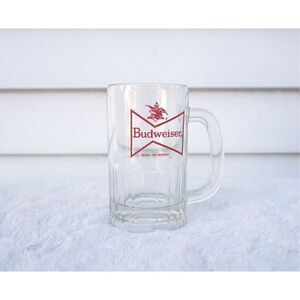 Vintage 90s Budweiser Glass Handled Mug